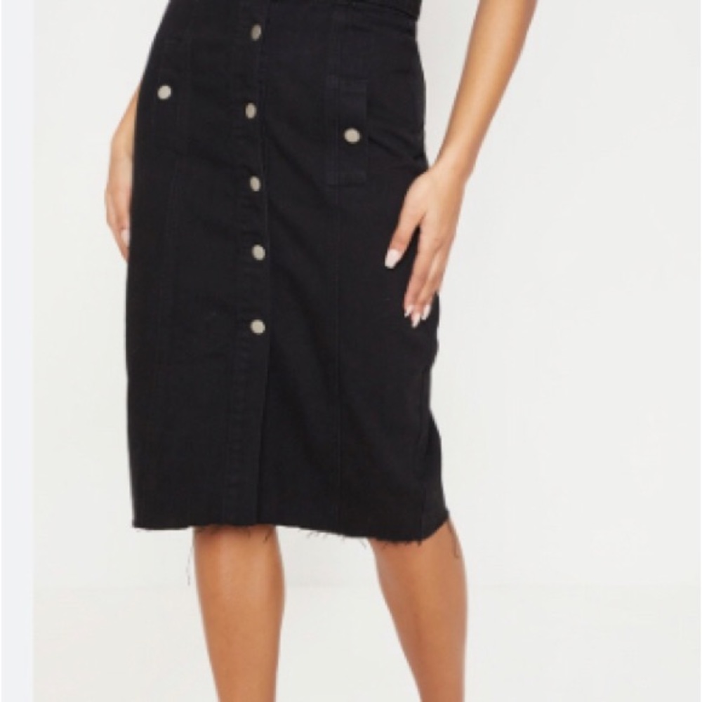 NEWS The Spirit Of Denim paper bag belted MIDI skirt! NWT